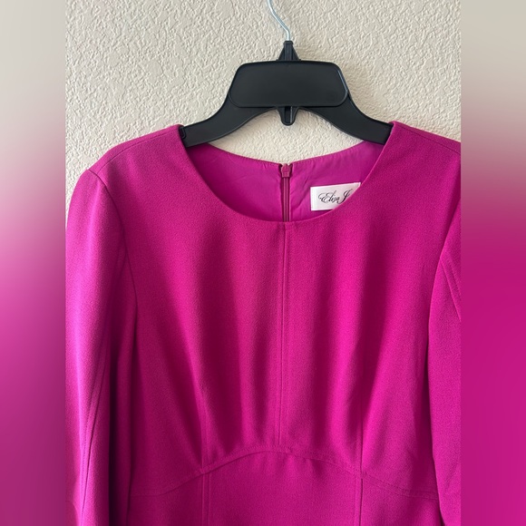 Eliza J Long Sleeve Fit & Flare Magenta Dress With Pockets Size 8 - Picture 5 of 7